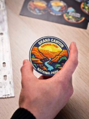 Grand Canyon 3” Iron On Embroidered Patch Badge National Park Sunset River Scene